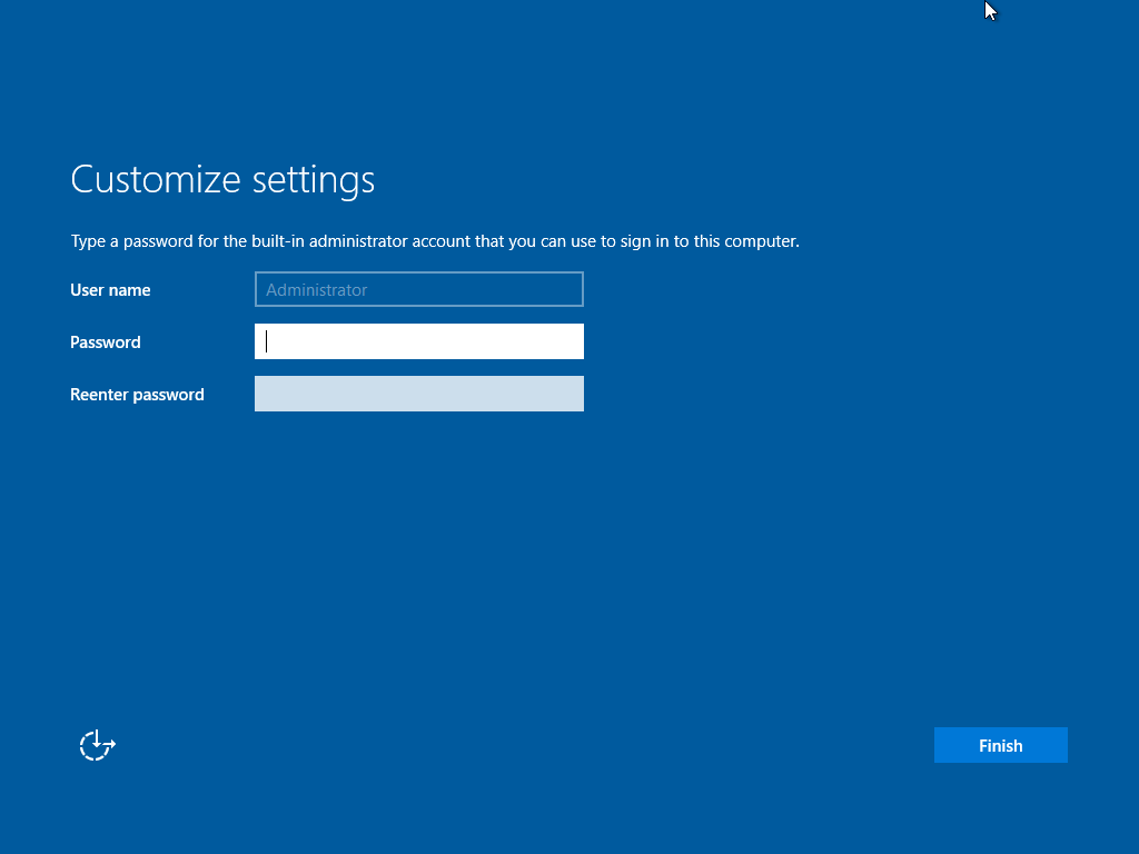 Windows OOBE screen