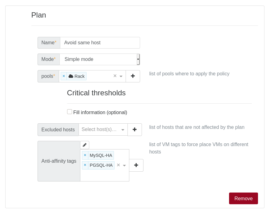 A simple plan with two anti-affinity tags