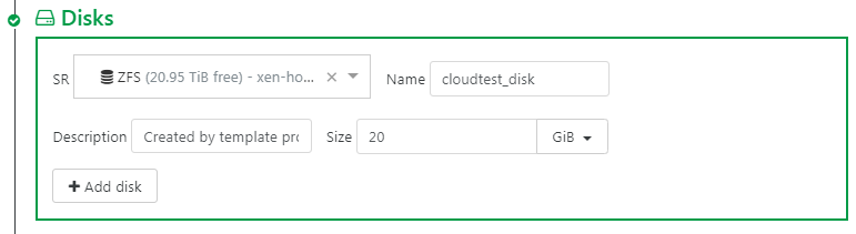 Extend the template disk at creation time