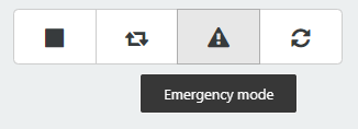 The Emergency Shutdown button, in the host view