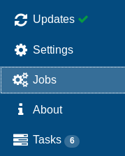 The Job Manager entry, in the main menu