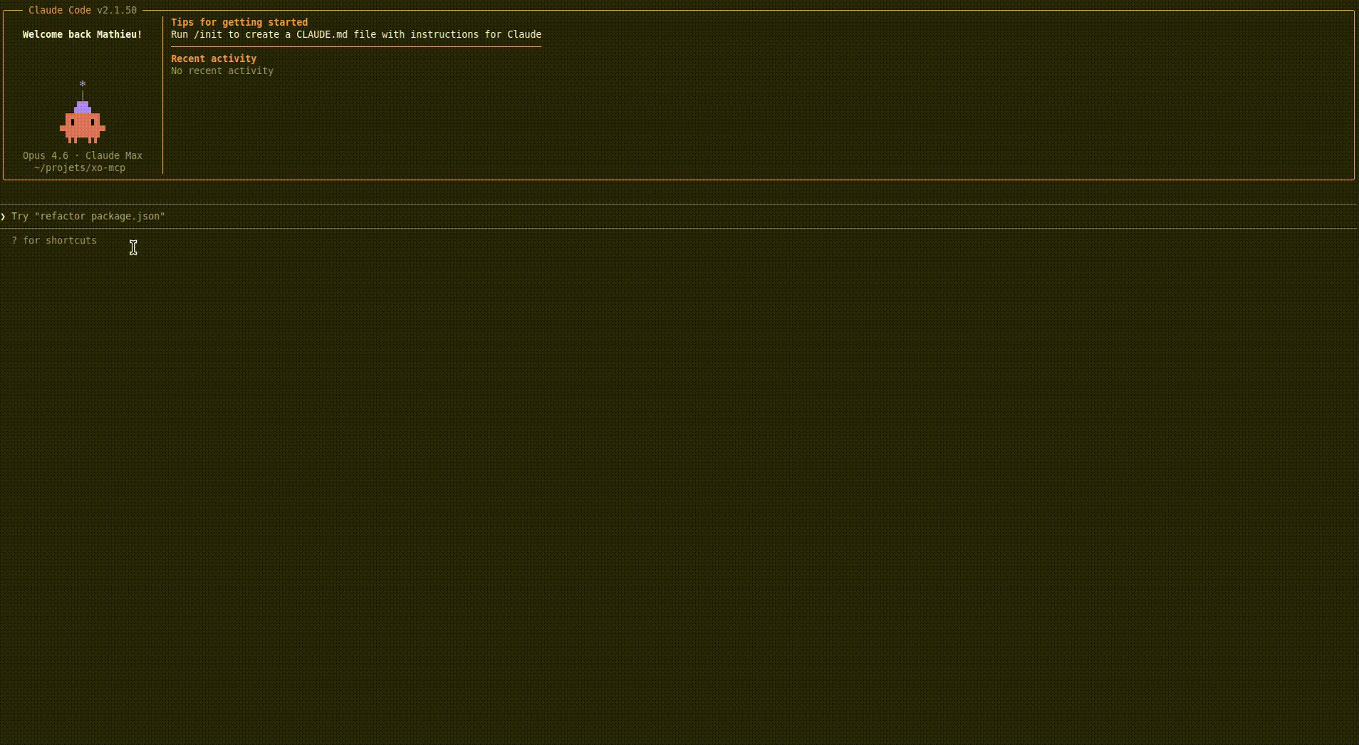 Asking Claude for an overview of the XO infrastructure via MCP