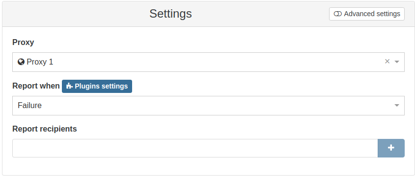The backup job Settings panel with Proxy 1 selected in the Proxy field