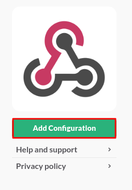 The Add Configuration button on the Incoming WebHooks app page