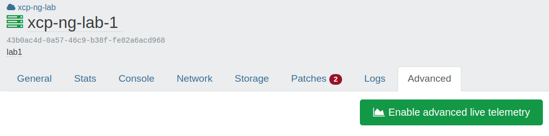 The Advanced Live Telemetry button, in the host Advanced tab