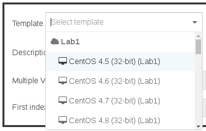 Pick a template for your new VM