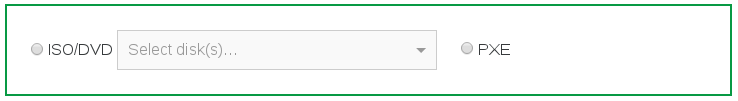 Install settings for an HVM template: ISO/DVD or PXE