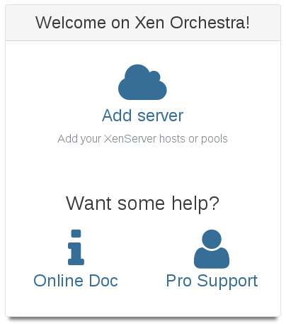 No host connected yet: add your first server to get started