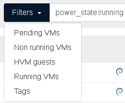 Preset filters for VMs