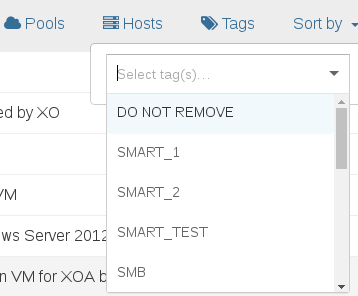Preset filters for hosts