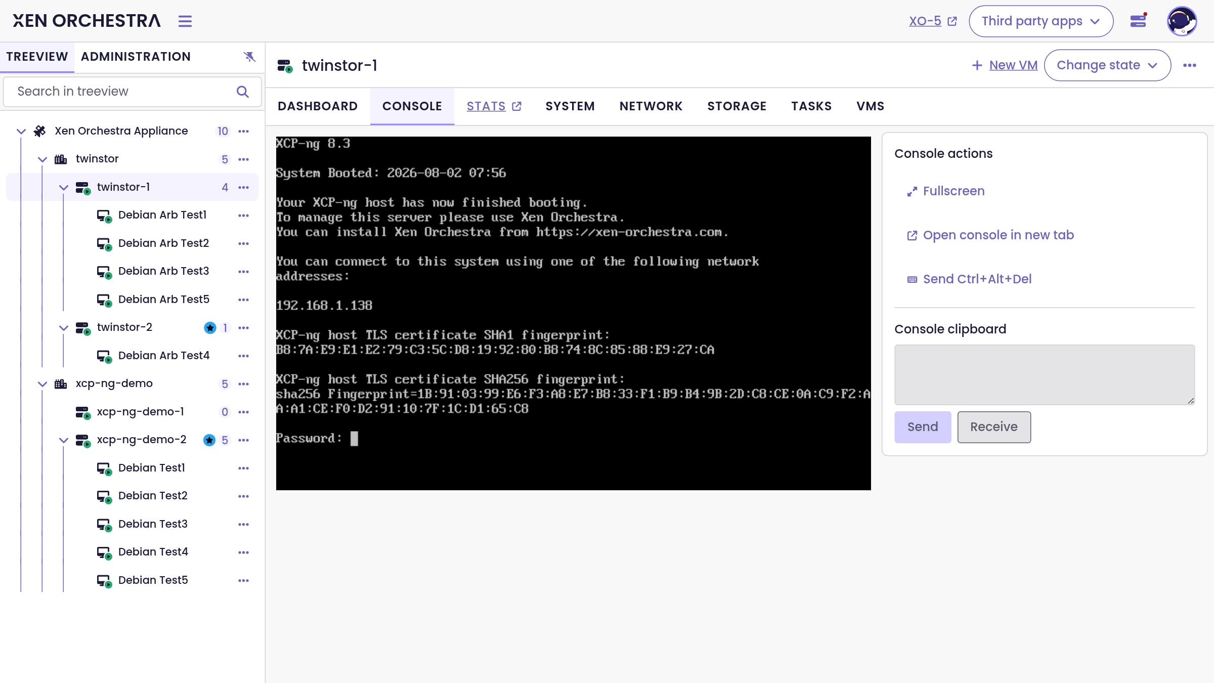 The host console