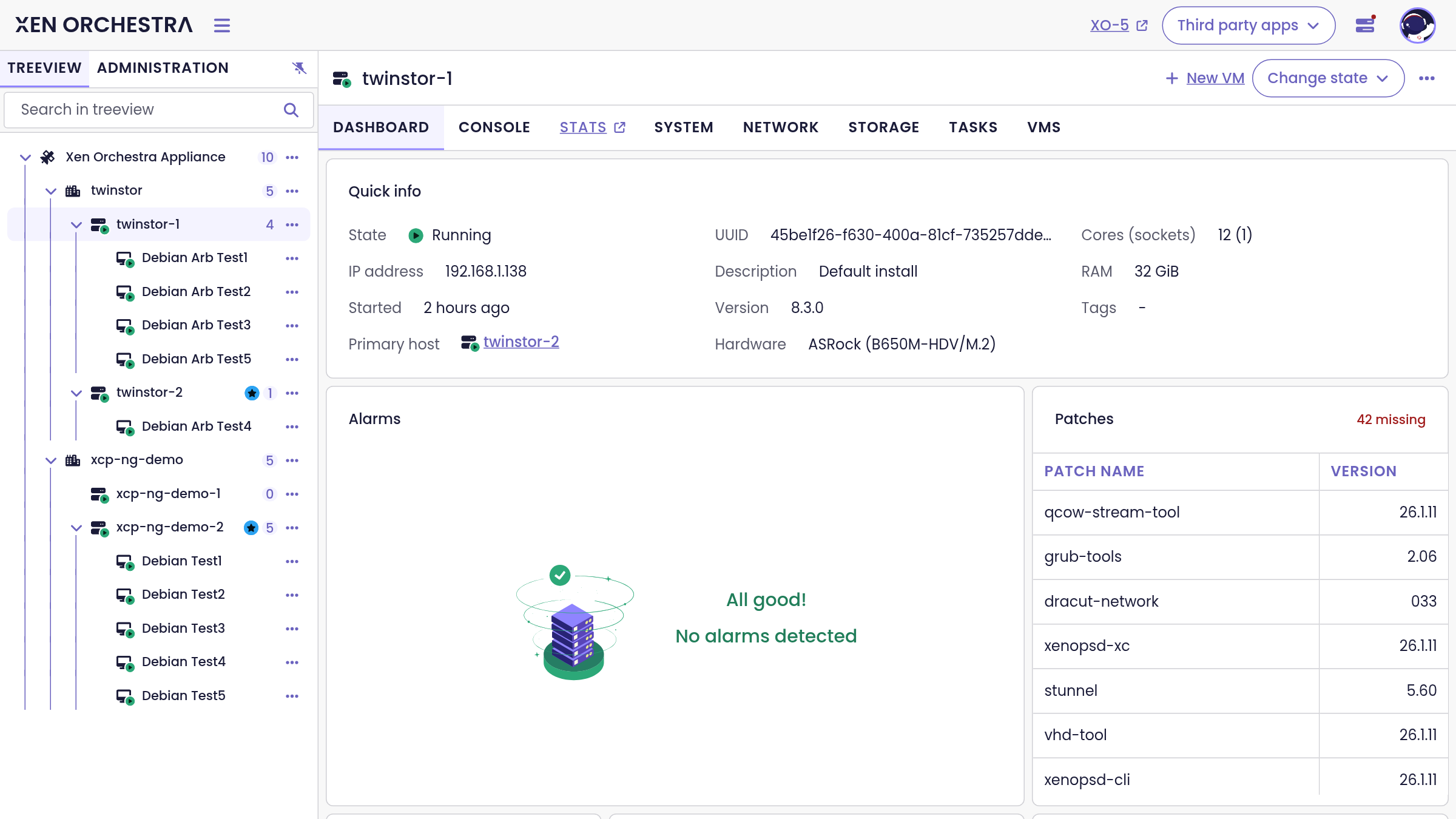 A host dashboard