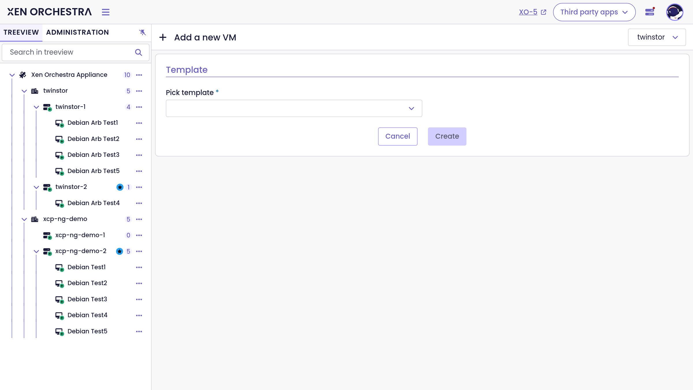 Creating a VM: it starts with a template