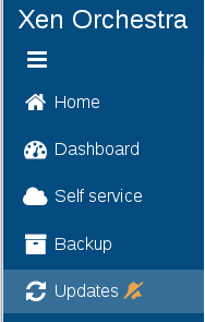 The Updates entry in the XOA menu